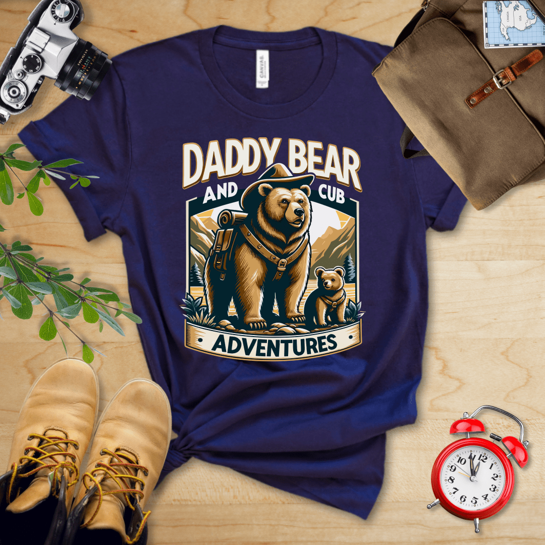 Printify T-Shirt Navy / S Daddy Bear And Cub Shirt