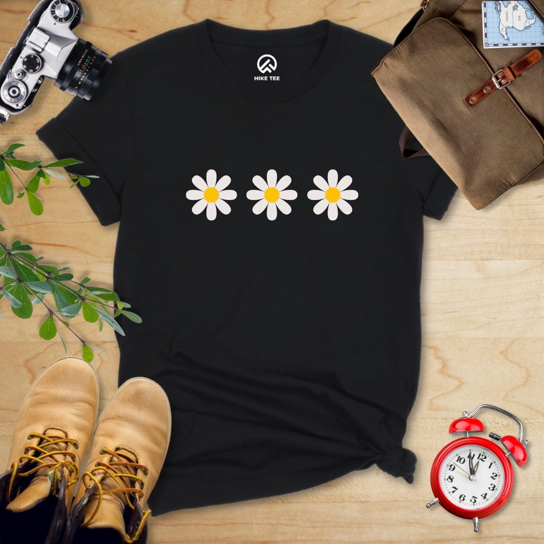 Hike Tee T-Shirt Black / S Daisy Flowers Shirt