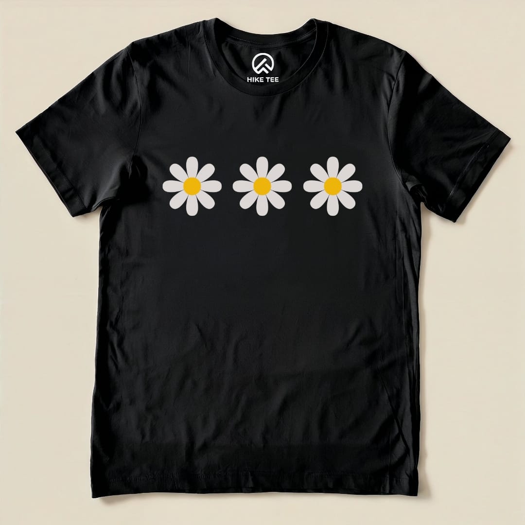 Hike Tee T-Shirt Black / S Daisy Flowers Shirt