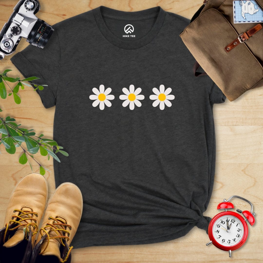 Hike Tee T-Shirt Dark Grey Heather / S Daisy Flowers Shirt