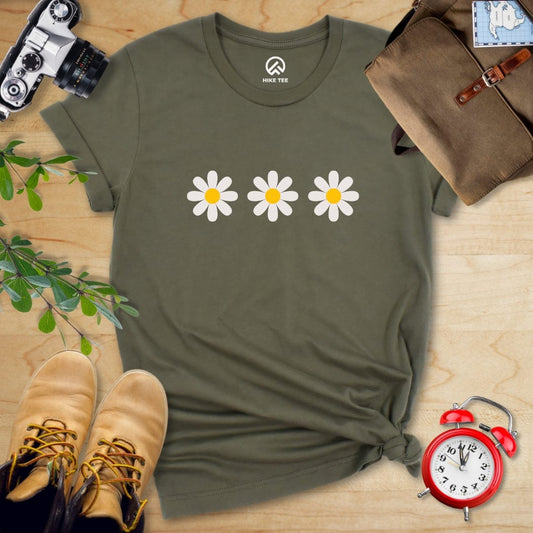 Hike Tee T-Shirt Military Green / S Daisy Flowers Shirt