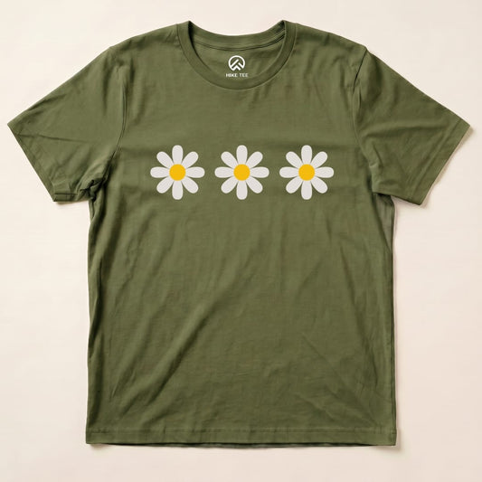 Hike Tee T-Shirt Military Green / S Daisy Flowers Shirt