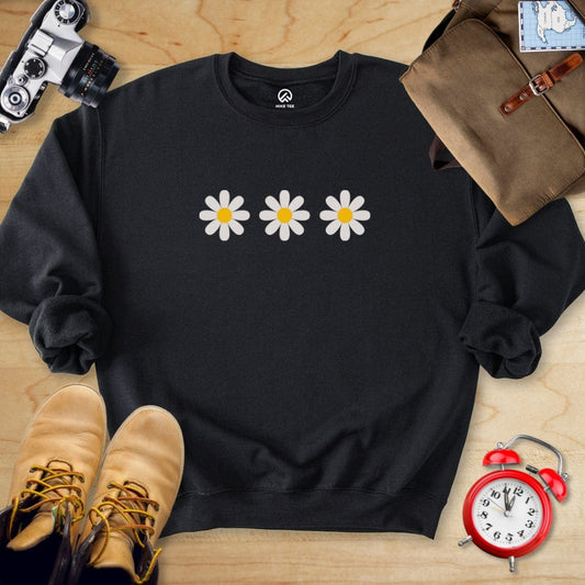 Hike Tee Sweatshirt Black / S Daisy Flowers Sweatshirt