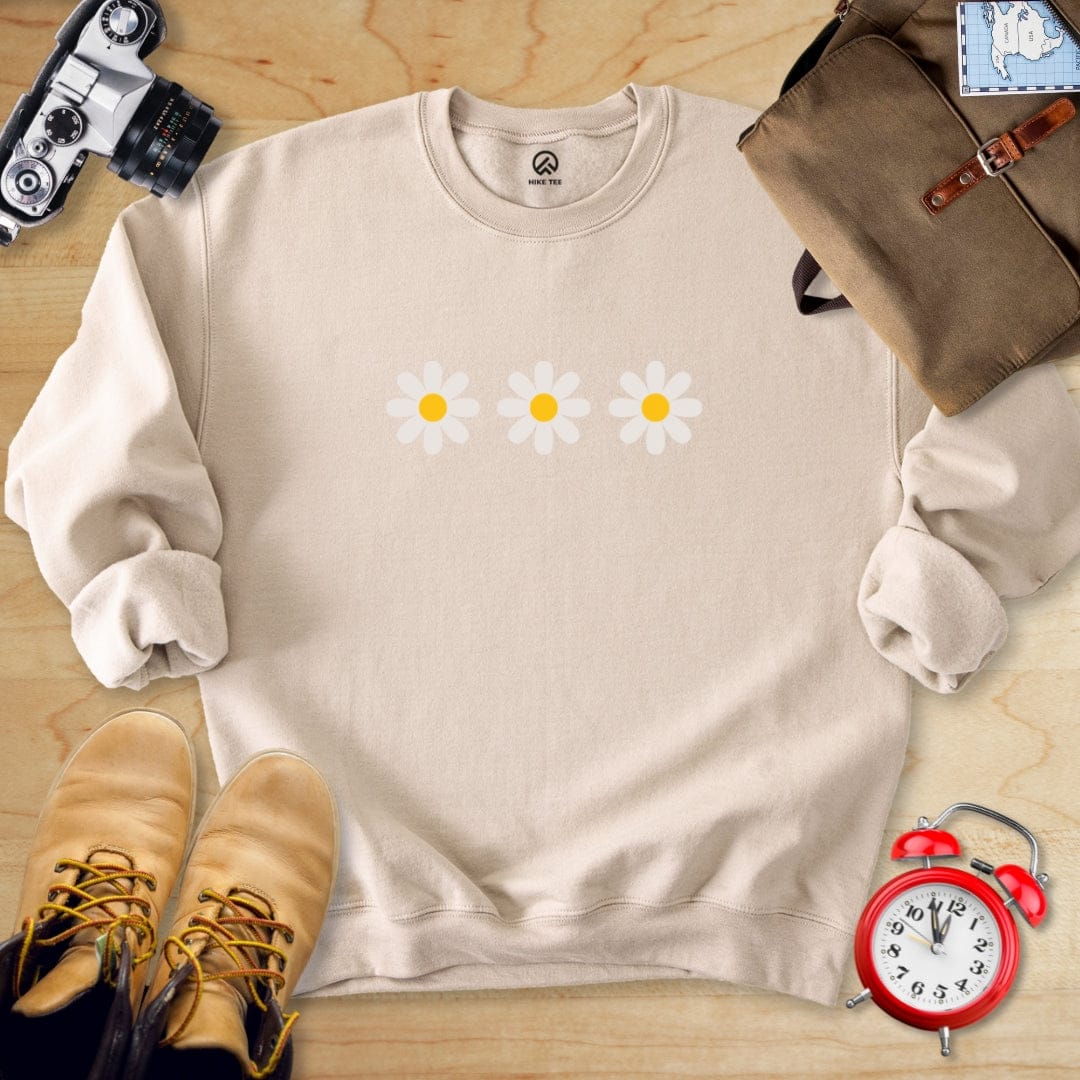 Hike Tee Sweatshirt Sand / S Daisy Flowers Sweatshirt