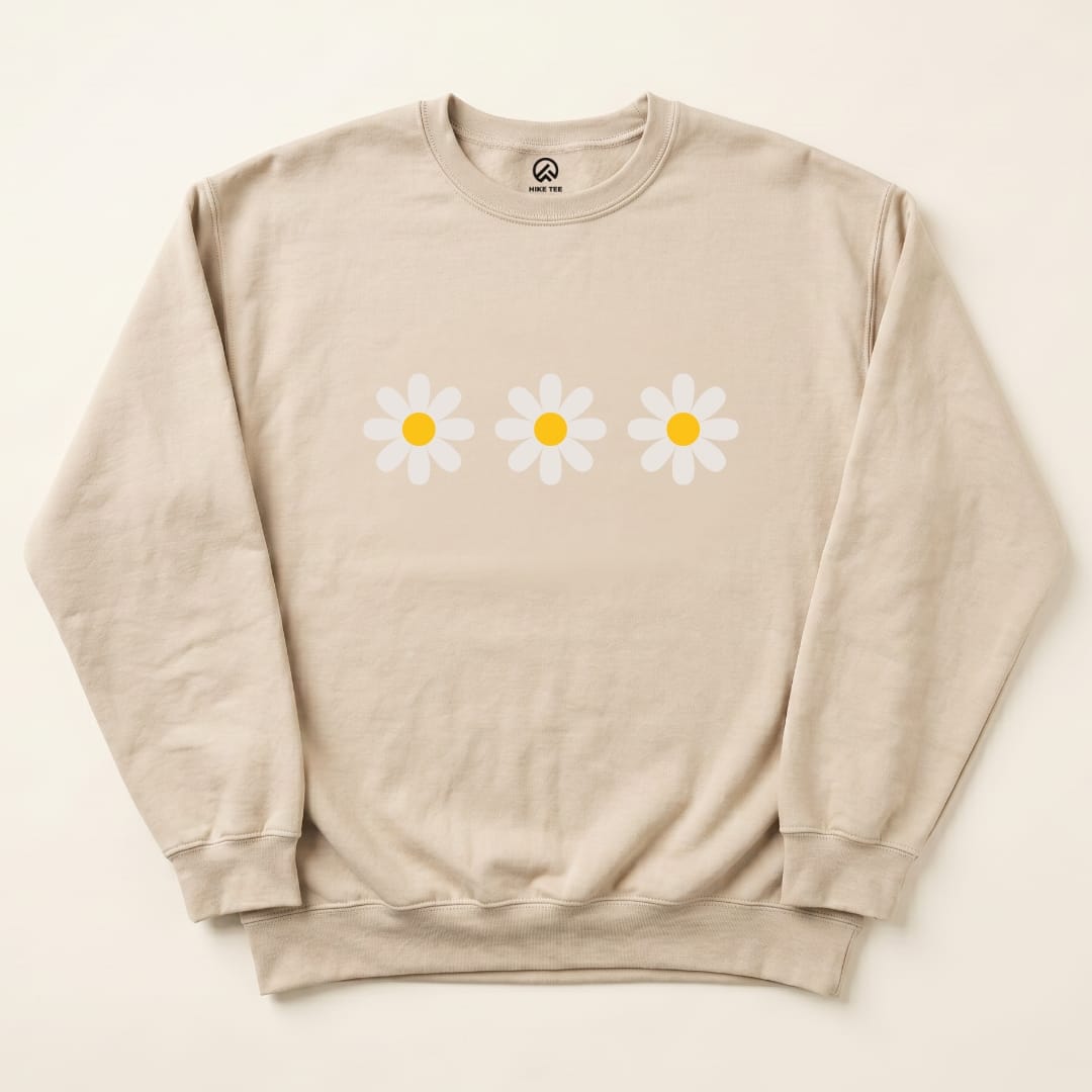 Daisy Flowers Sweatshirt Hike Tee Sweatshirt Sand / S