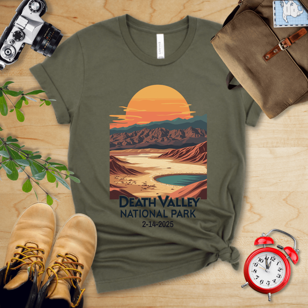 AnywherePOD T-Shirt Military Green / S Death Valley National Park Shirt + Personalization