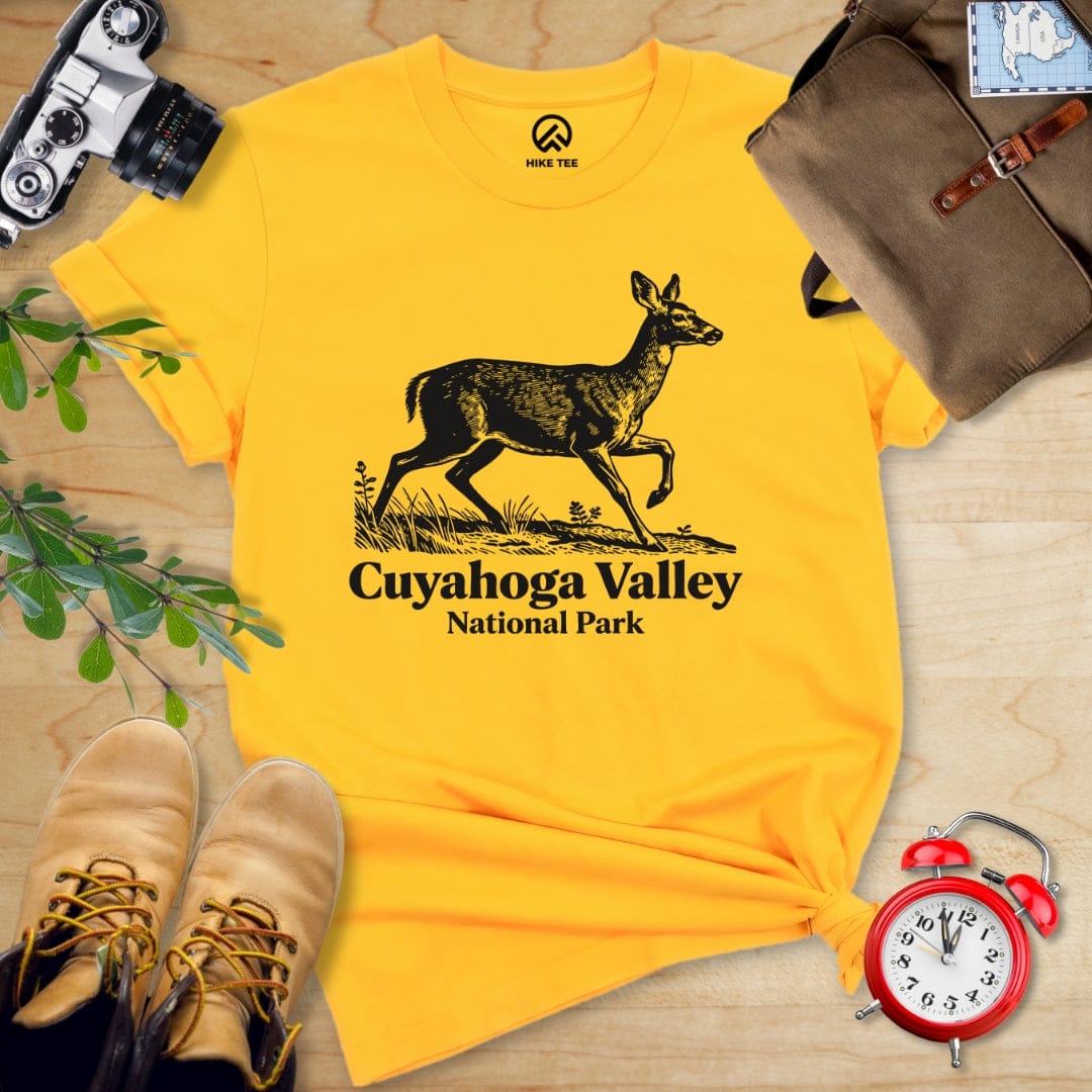 Hike Tee T-Shirt Gold / S Deer Cuyahoga Valley National Park Shirt