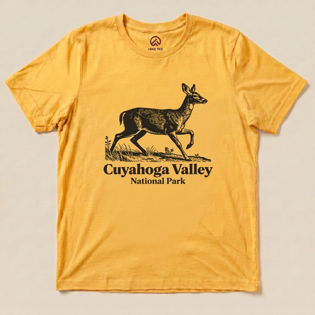 Hike Tee T-Shirt Gold / S Deer Cuyahoga Valley National Park Shirt