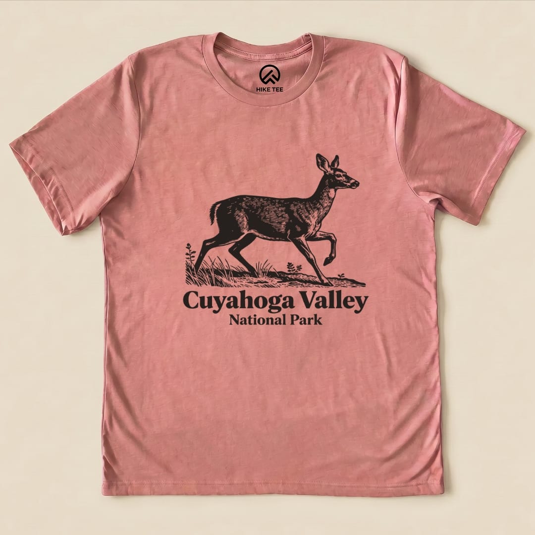 Hike Tee T-Shirt Heather Mauve / S Deer Cuyahoga Valley National Park Shirt