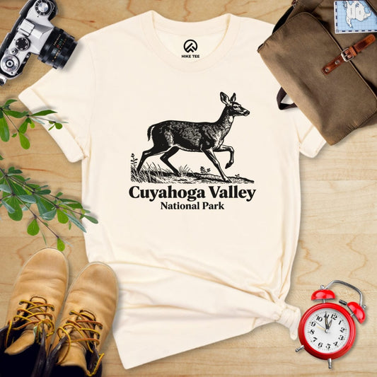 Hike Tee T-Shirt Natural / S Deer Cuyahoga Valley National Park Shirt
