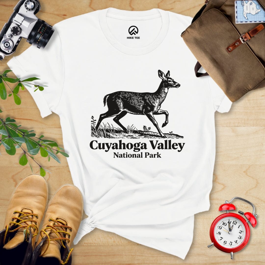 Hike Tee T-Shirt White / S Deer Cuyahoga Valley National Park Shirt