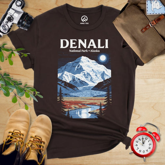 Hike Tee T-Shirt Brown / S Denali Alaska Vintage Shirt