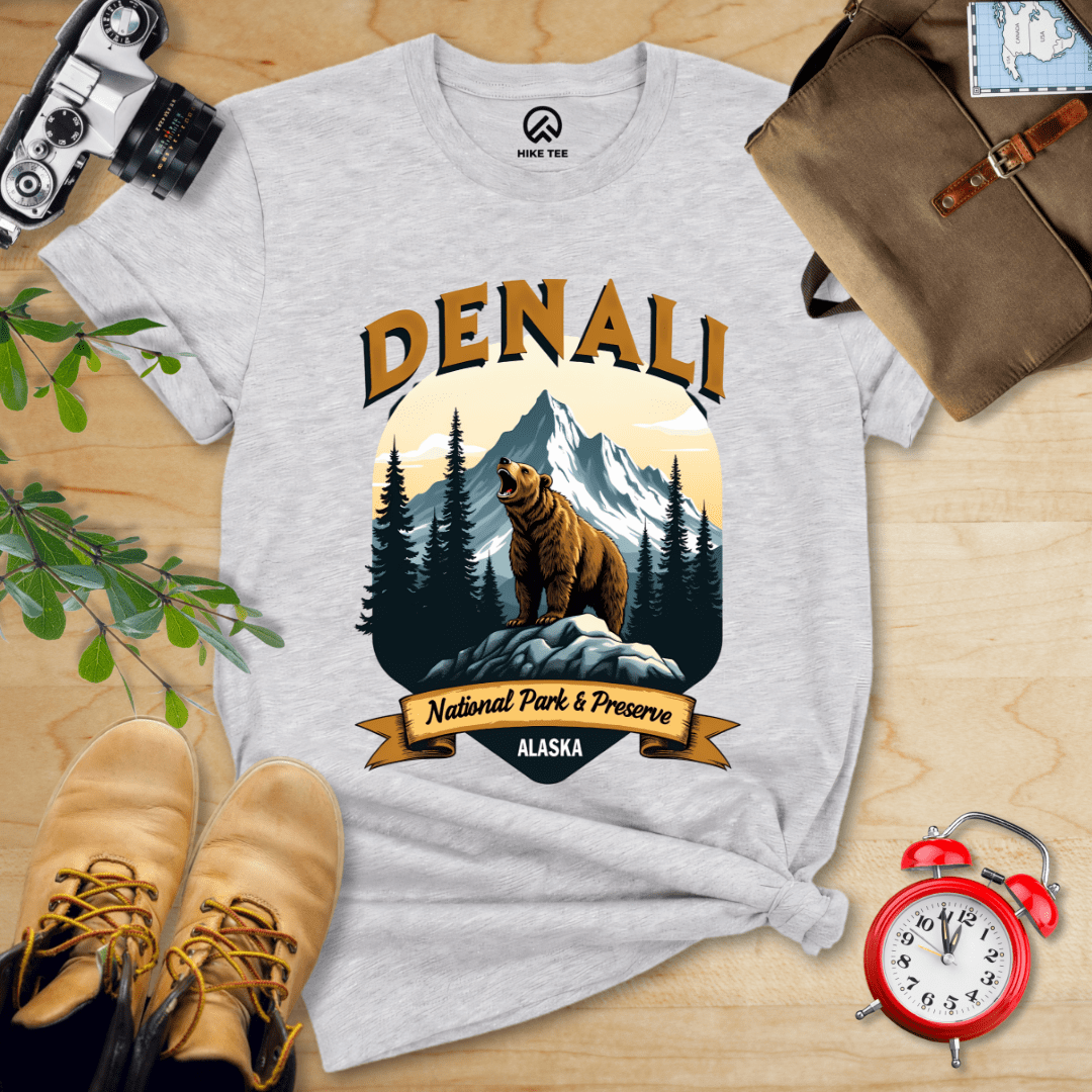 Hike Tee T-Shirt Athletic Heather / S Denali Grizzly Bear Shirt