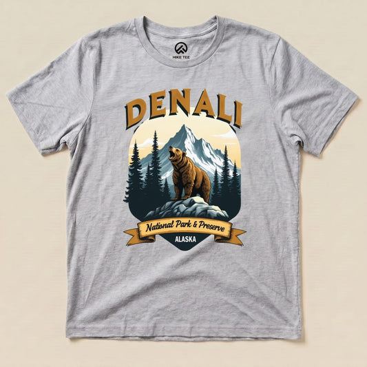 Hike Tee T-Shirt Athletic Heather / S Denali Grizzly Bear Shirt