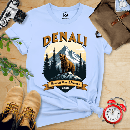 Hike Tee T-Shirt Baby Blue / S Denali Grizzly Bear Shirt