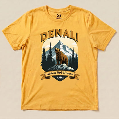 Hike Tee T-Shirt Gold / S Denali Grizzly Bear Shirt