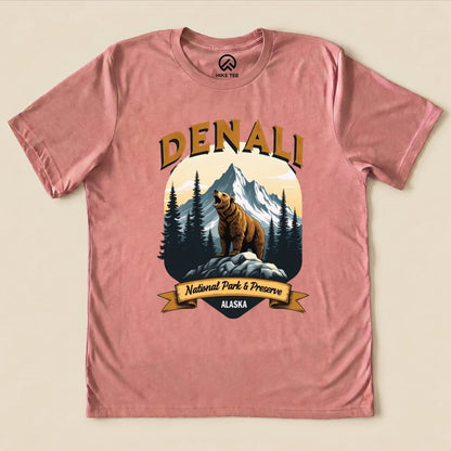 Hike Tee T-Shirt Heather Mauve / S Denali Grizzly Bear Shirt