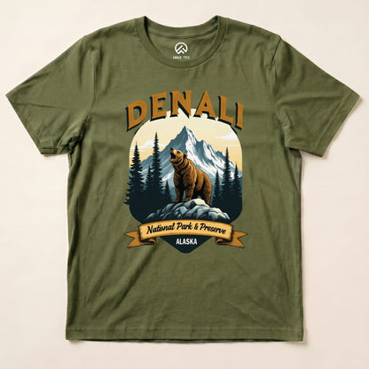 Hike Tee T-Shirt Military Green / S Denali Grizzly Bear Shirt