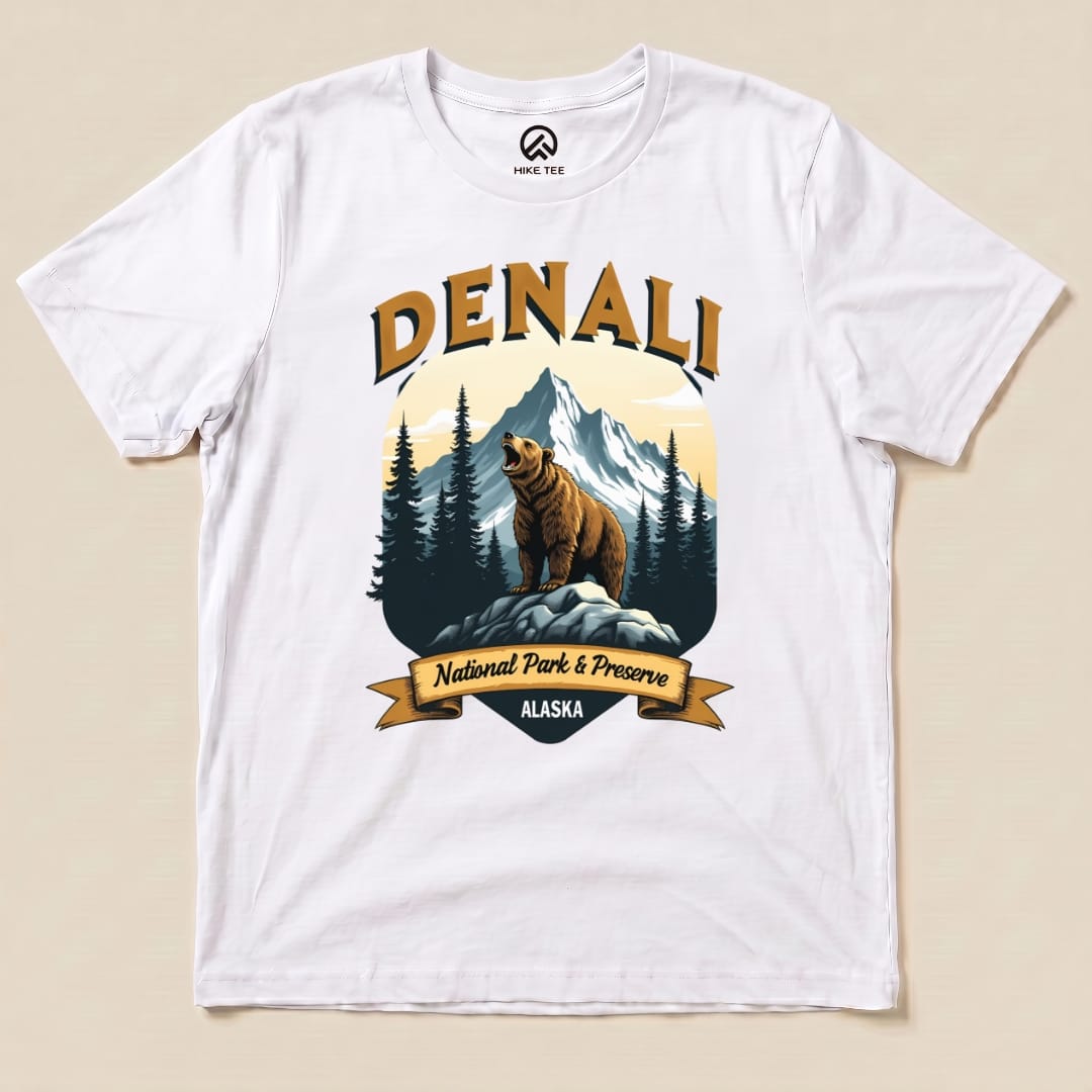 Hike Tee T-Shirt White / S Denali Grizzly Bear Shirt