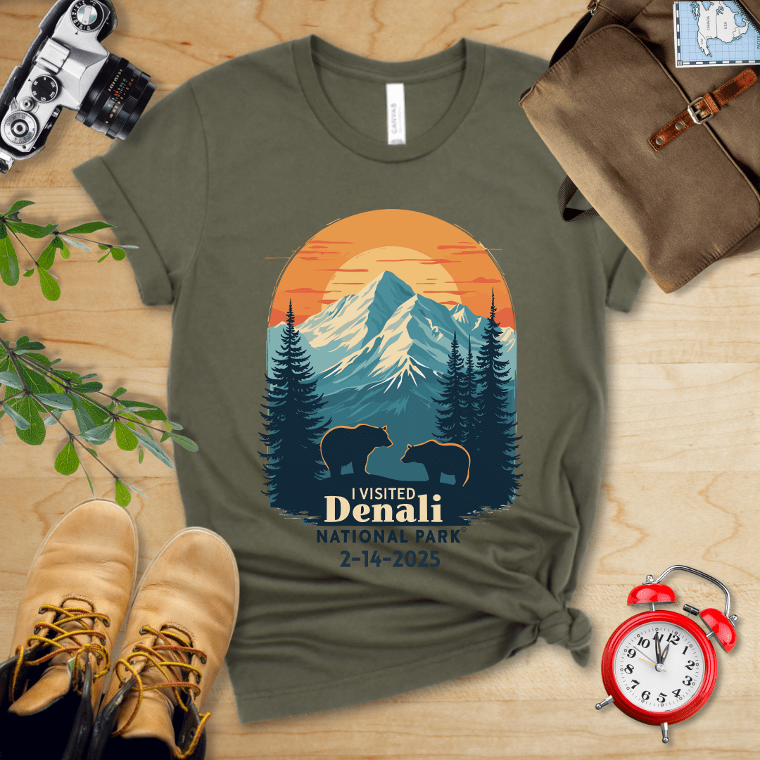AnywherePOD Military Green / S Denali National Park Shirt + Personalization