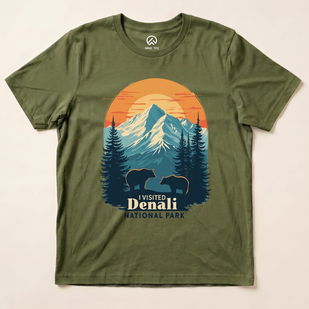 Hike Tee T-Shirt Military Green / S Denali National Park Shirt
