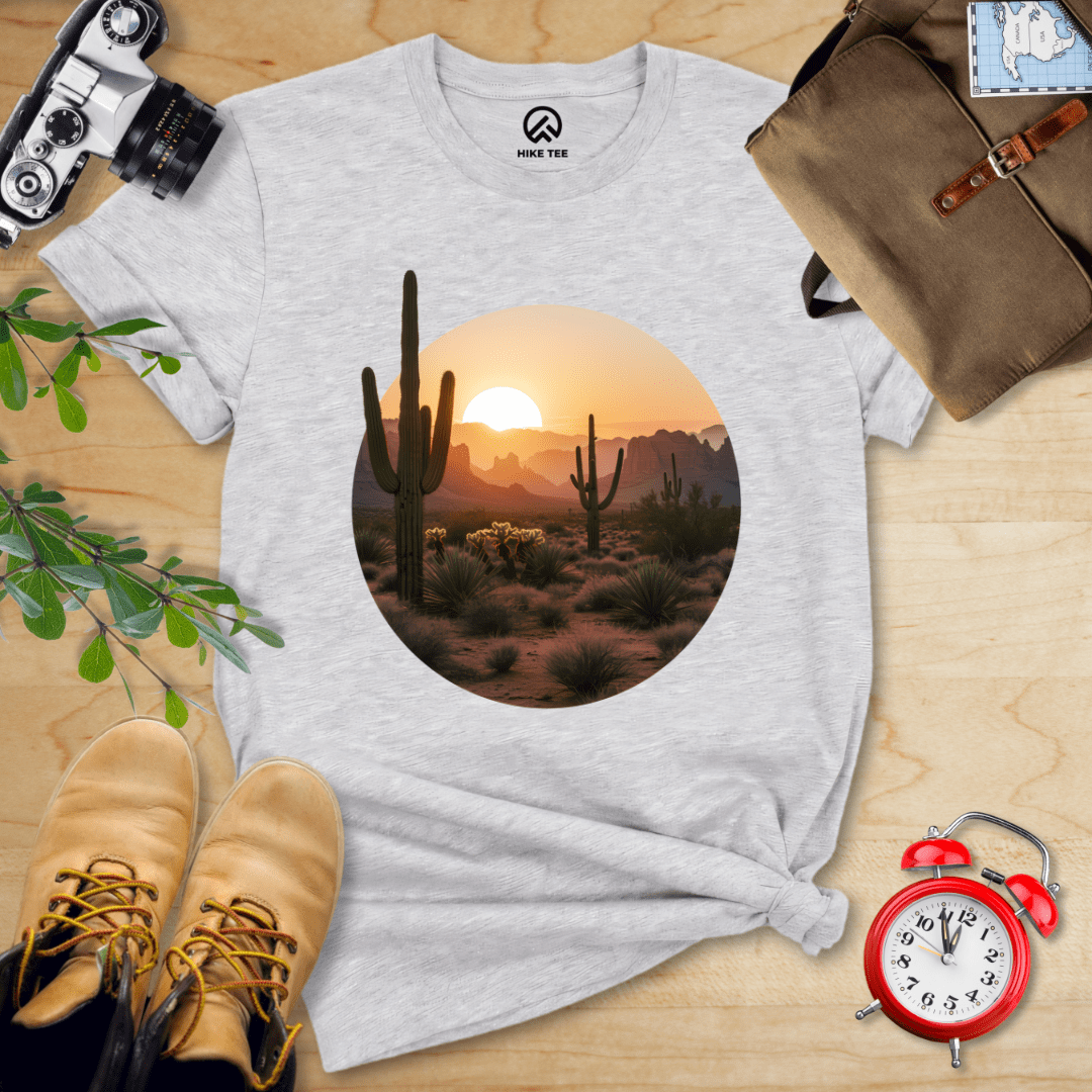 Hike Tee T-Shirt Athletic Heather / S Desert With Cactus Shirt