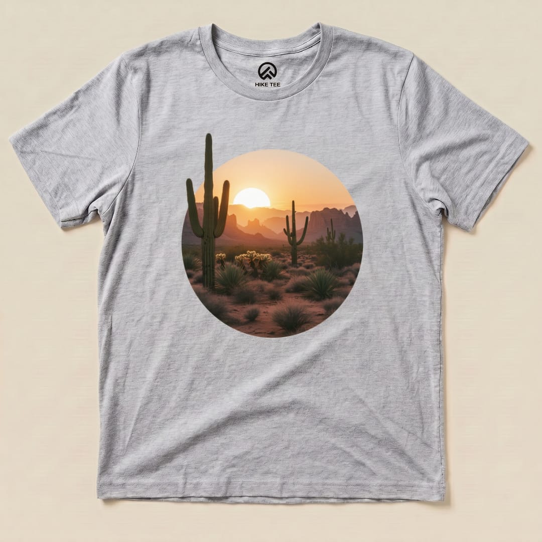 Hike Tee T-Shirt Athletic Heather / S Desert With Cactus Shirt