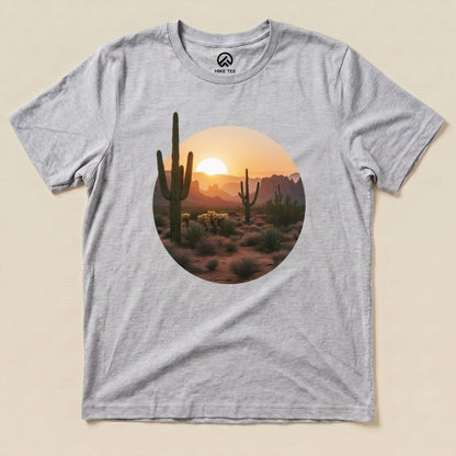 Hike Tee T-Shirt Athletic Heather / S Desert With Cactus Shirt