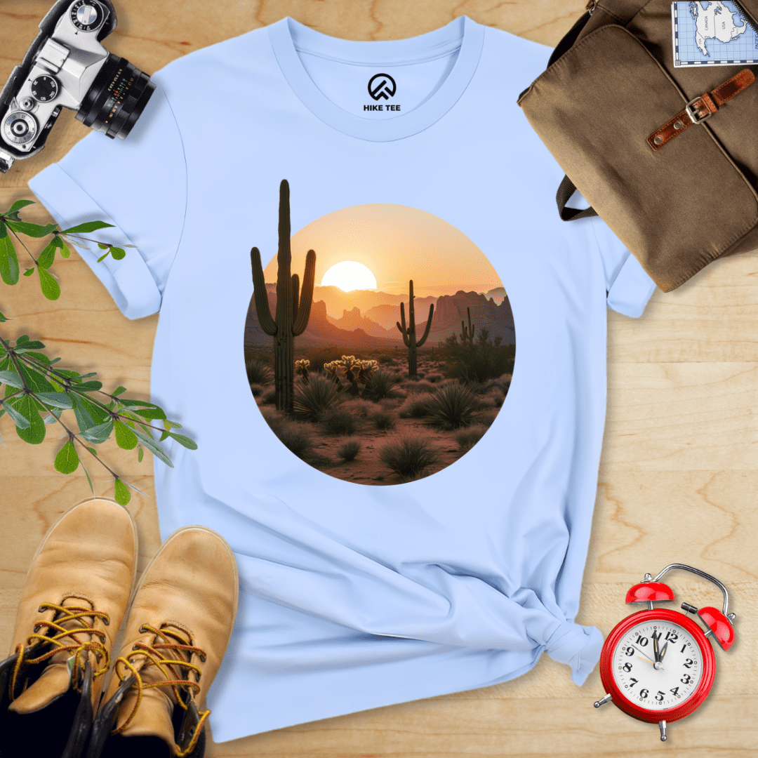 Hike Tee T-Shirt Baby Blue / S Desert With Cactus Shirt