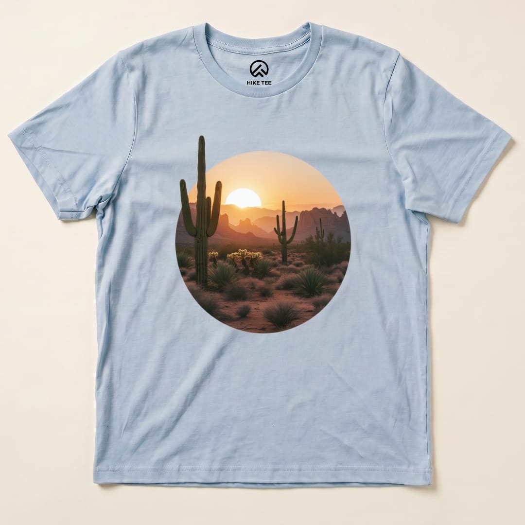 Hike Tee T-Shirt Baby Blue / S Desert With Cactus Shirt