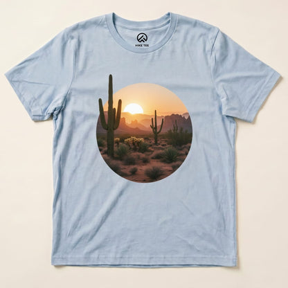 Hike Tee T-Shirt Baby Blue / S Desert With Cactus Shirt