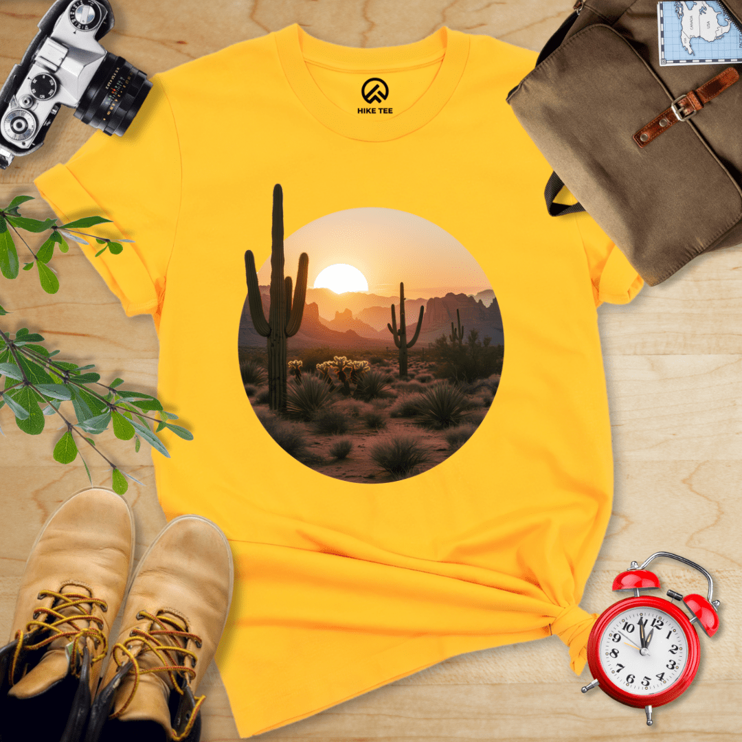 Hike Tee T-Shirt Gold / S Desert With Cactus Shirt
