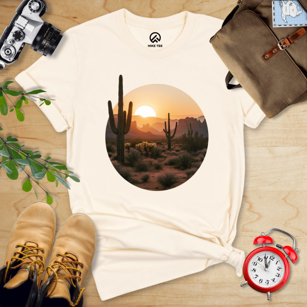 Hike Tee T-Shirt Natural / S Desert With Cactus Shirt