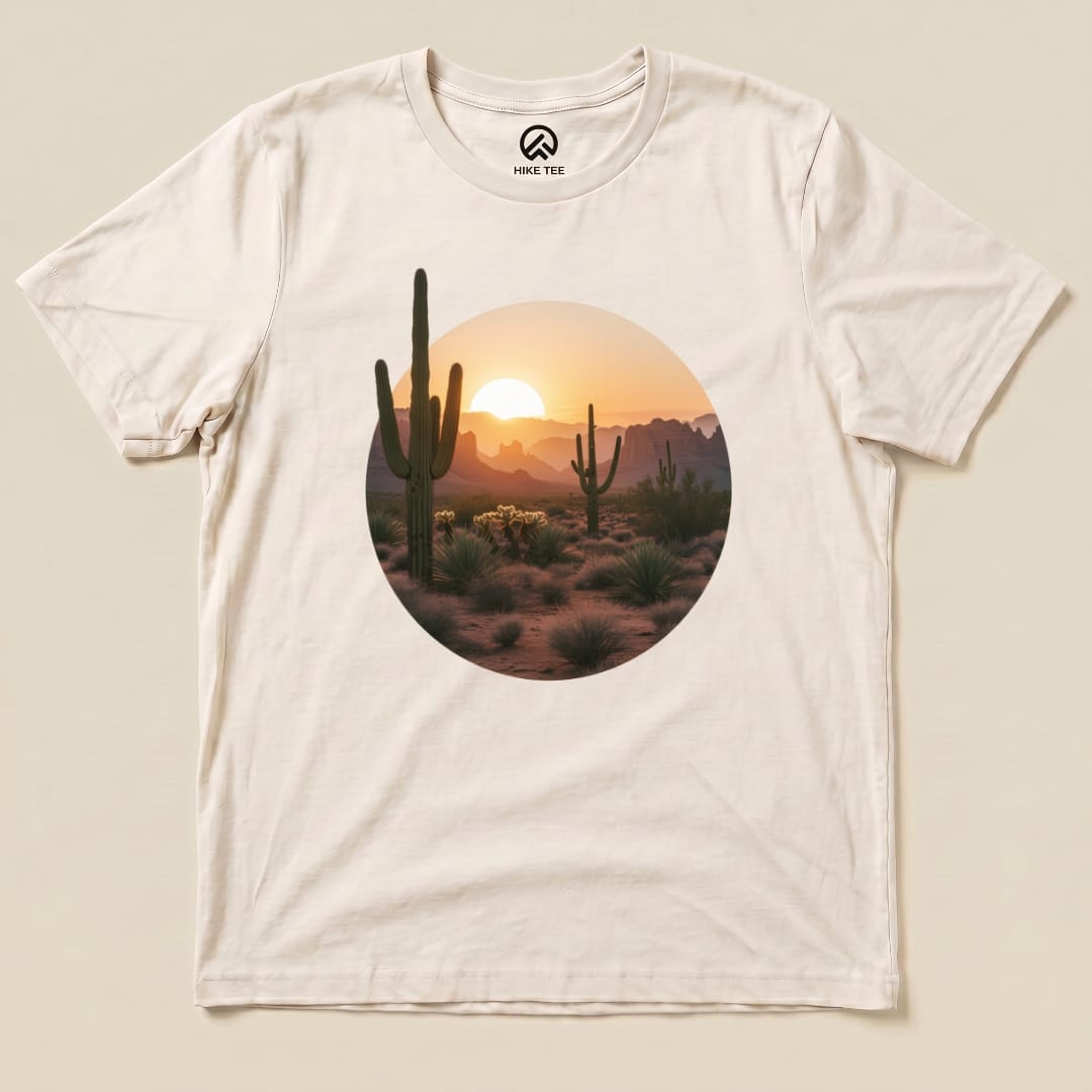 Hike Tee T-Shirt Natural / S Desert With Cactus Shirt