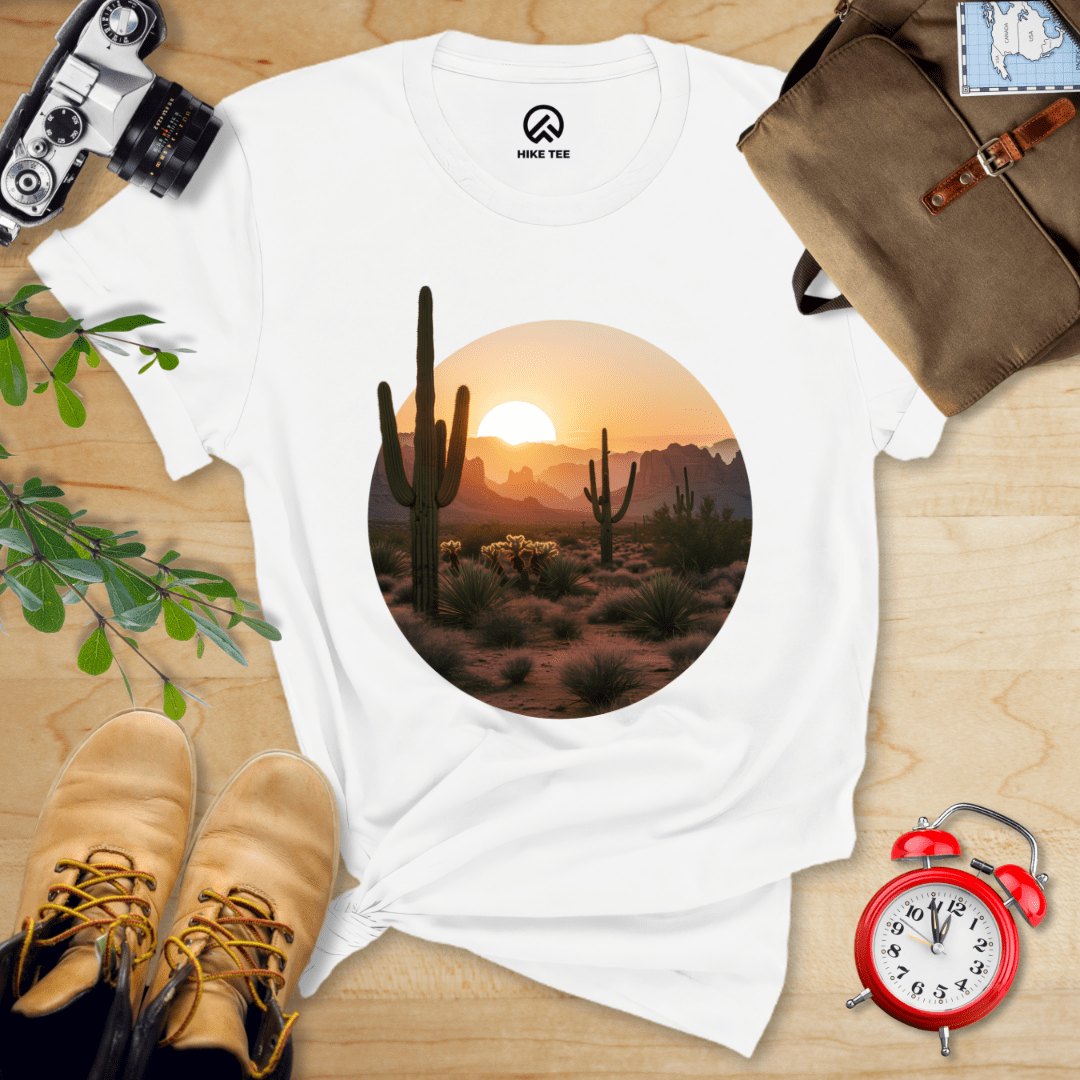 Hike Tee T-Shirt White / S Desert With Cactus Shirt
