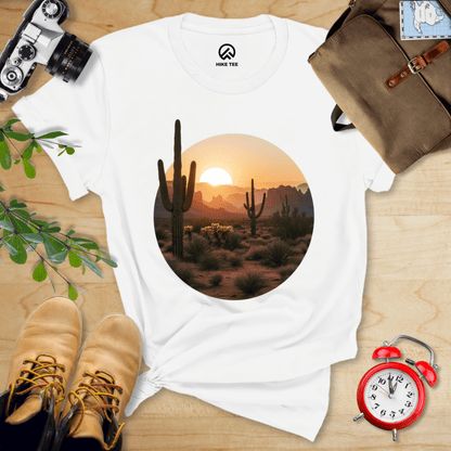 Hike Tee T-Shirt White / S Desert With Cactus Shirt
