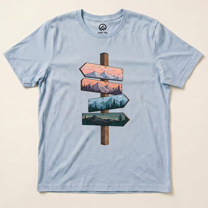 Direction Adventure Shirt Hike Tee T-Shirt Baby Blue / S