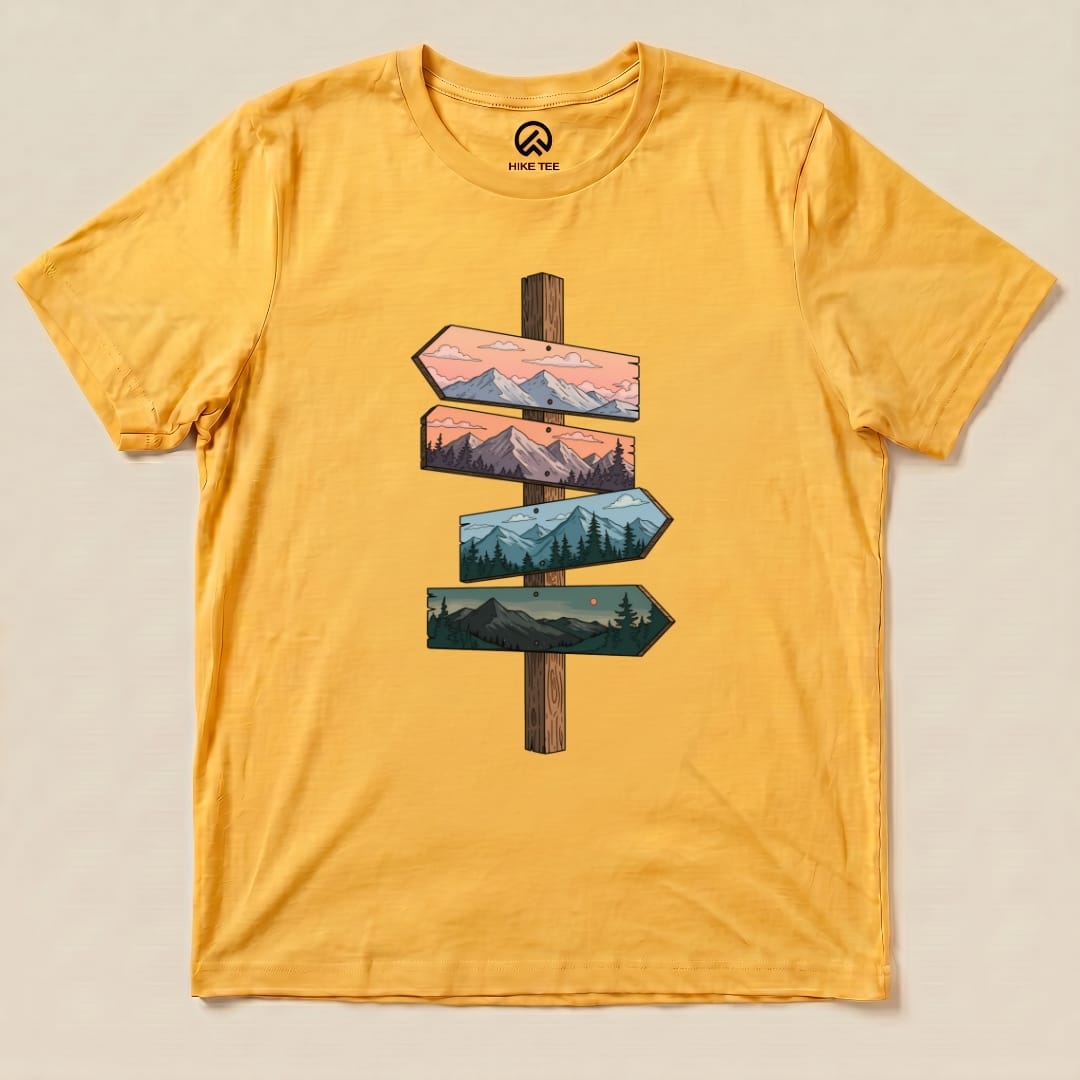 Direction Adventure Shirt Hike Tee T-Shirt Gold / S