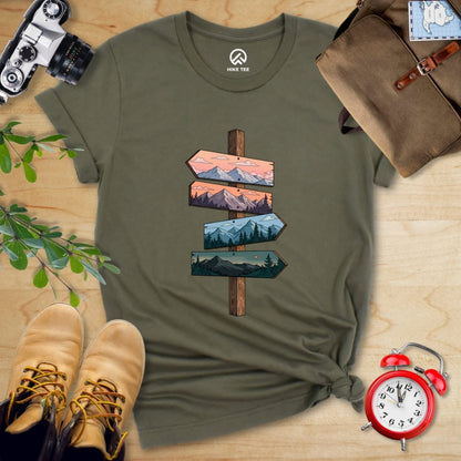 Hike Tee T-Shirt Military Green / S Direction Adventure Shirt