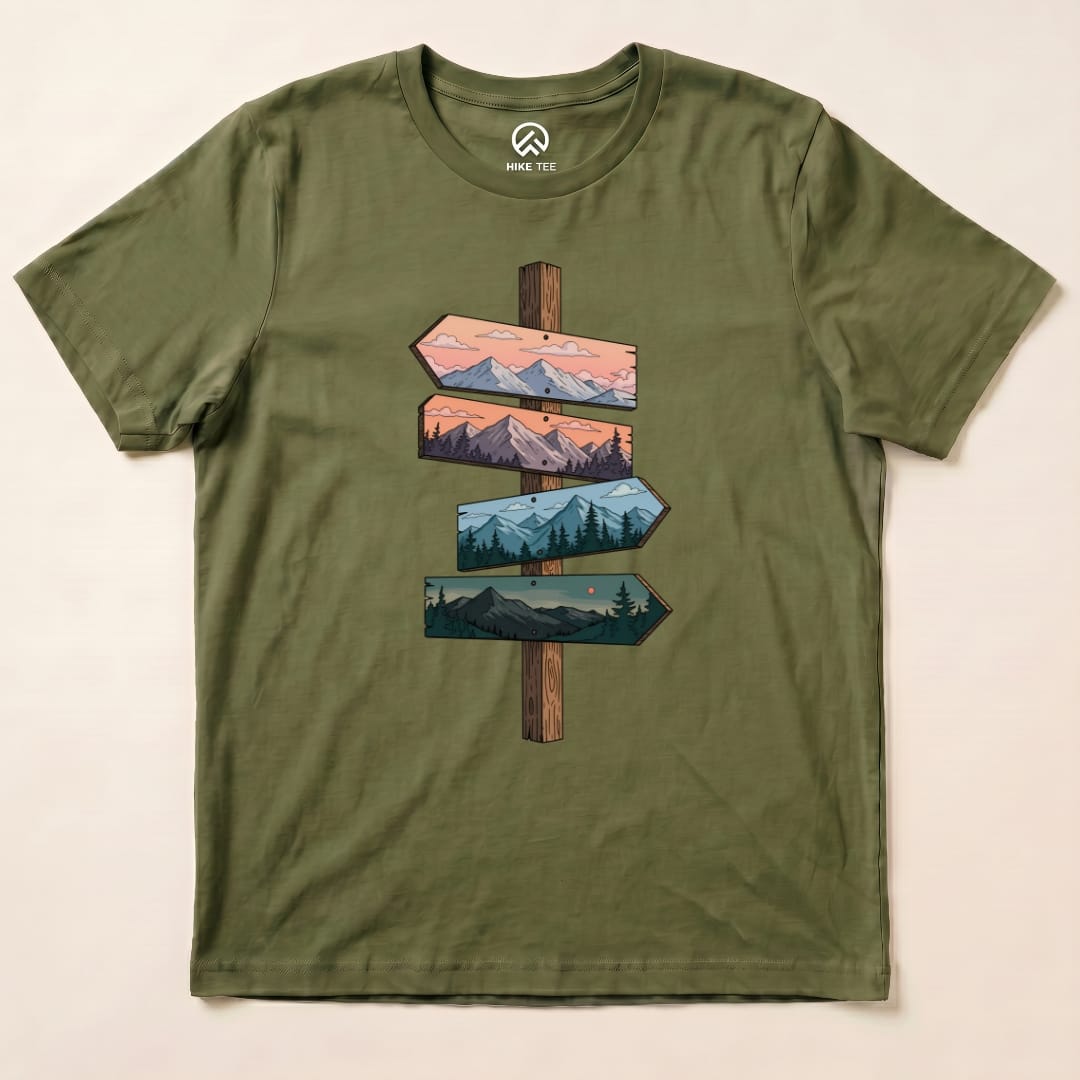 Direction Adventure Shirt Hike Tee T-Shirt Military Green / S