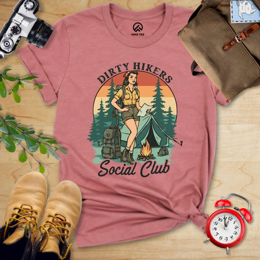 Hike Tee T-Shirt Heather Mauve / S Dirty Hikers Shirt