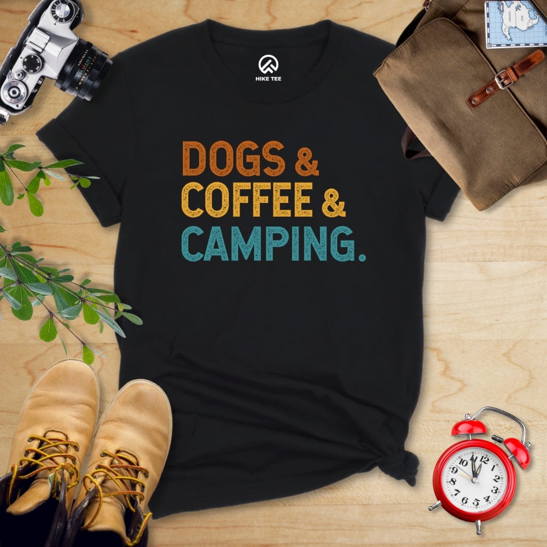 Hike Tee T-Shirt Black / S Dogs & Coffee & Camping Shirt