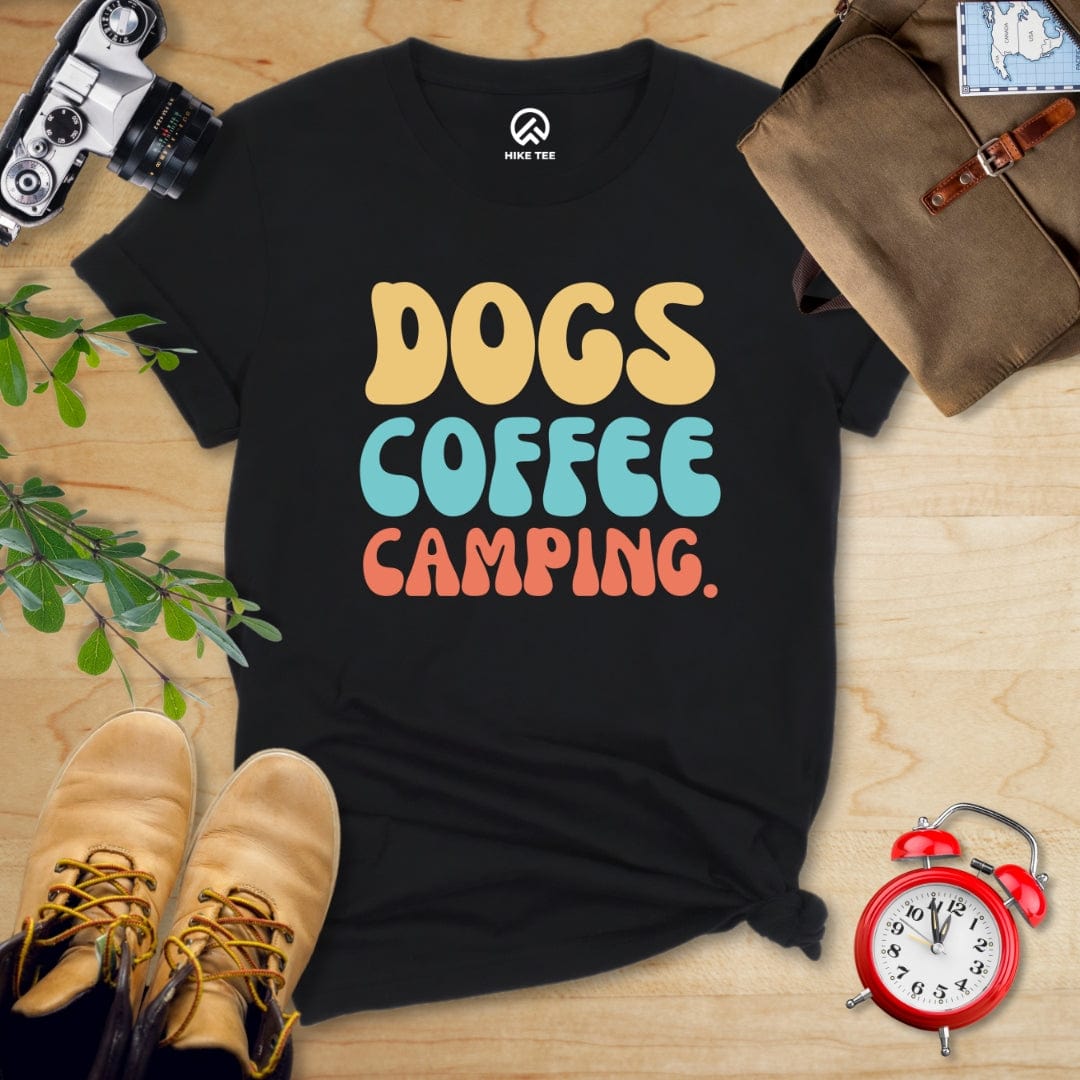 Hike Tee T-Shirt Black / S Dogs Coffee Camping Shirt
