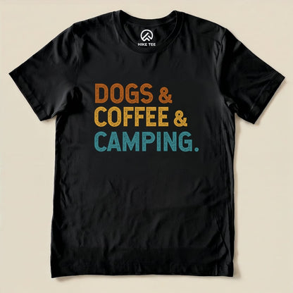 Hike Tee T-Shirt Black / S Dogs & Coffee & Camping Shirt