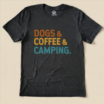 Hike Tee T-Shirt Dark Grey Heather / S Dogs & Coffee & Camping Shirt