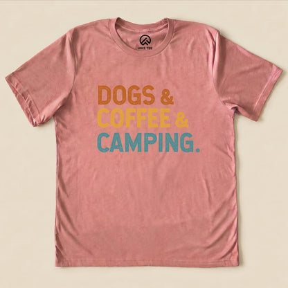 Hike Tee T-Shirt Heather Mauve / S Dogs & Coffee & Camping Shirt