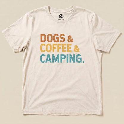 Hike Tee T-Shirt Natural / S Dogs & Coffee & Camping Shirt