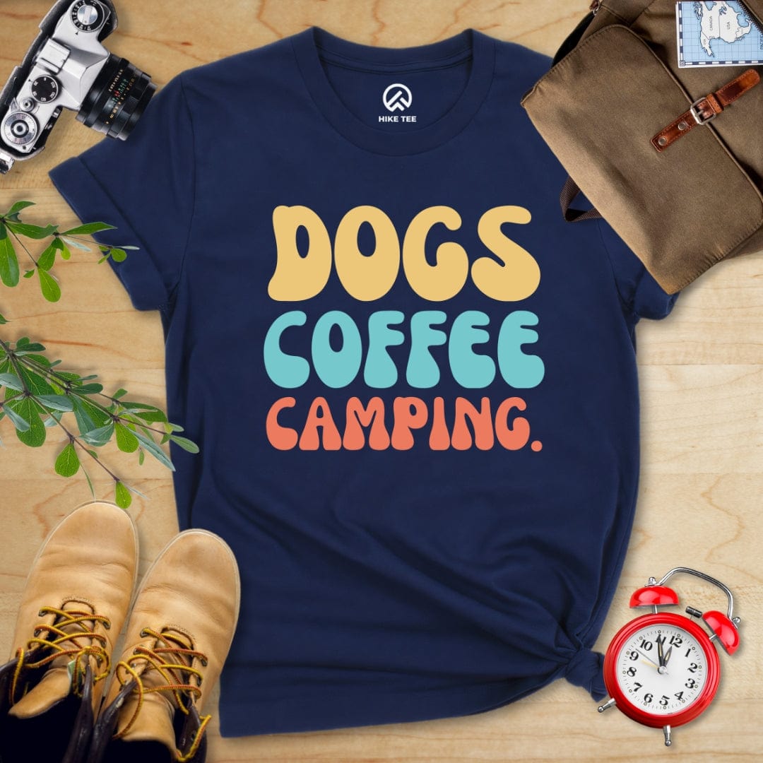 Hike Tee T-Shirt Navy / S Dogs Coffee Camping Shirt