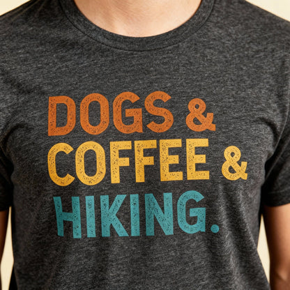 Hike Tee T-Shirt Dogs & Coffee & Hiking Shirt