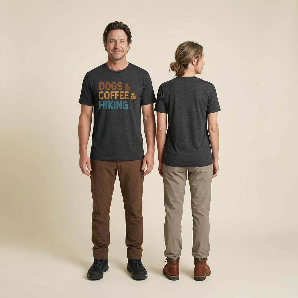 Hike Tee T-Shirt Dogs & Coffee & Hiking Shirt